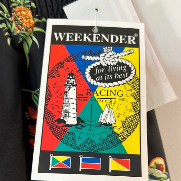 Weekenders Black and Orange Swim Trunks Vibrant Design - Picture 2 of 8